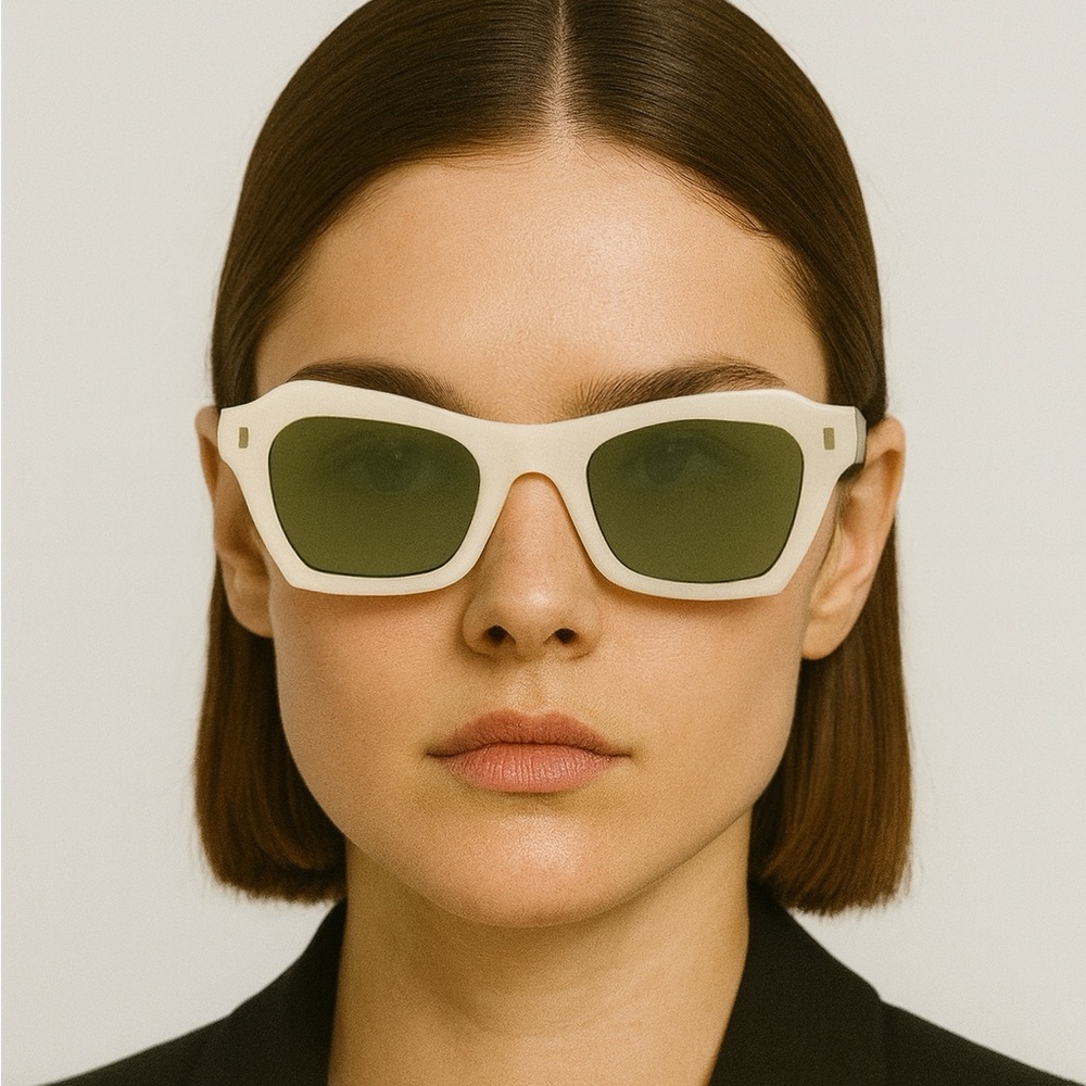 Celine Ivory/Green Acetate Unisex Sunglasses CL40058I